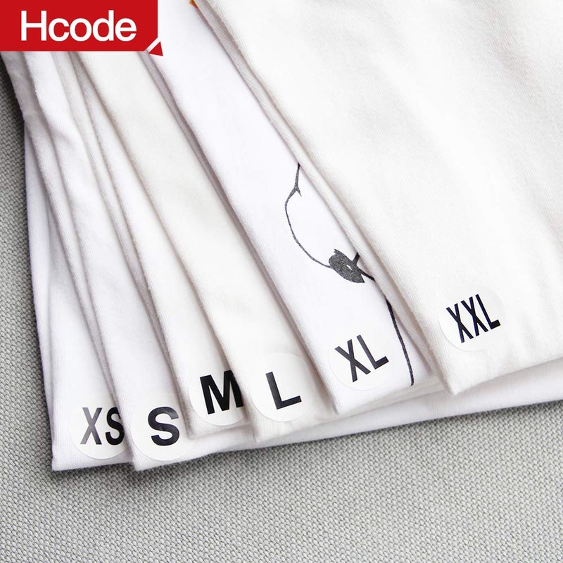 Hcode 1 Inch White Round Retail Clothing Size Label Adhesive Apparel Size Stickers A Set of 6 Rolls XS S M L XL XXL Total 3000 Pieces (3000 pcs, XS-XXL) - Image 4